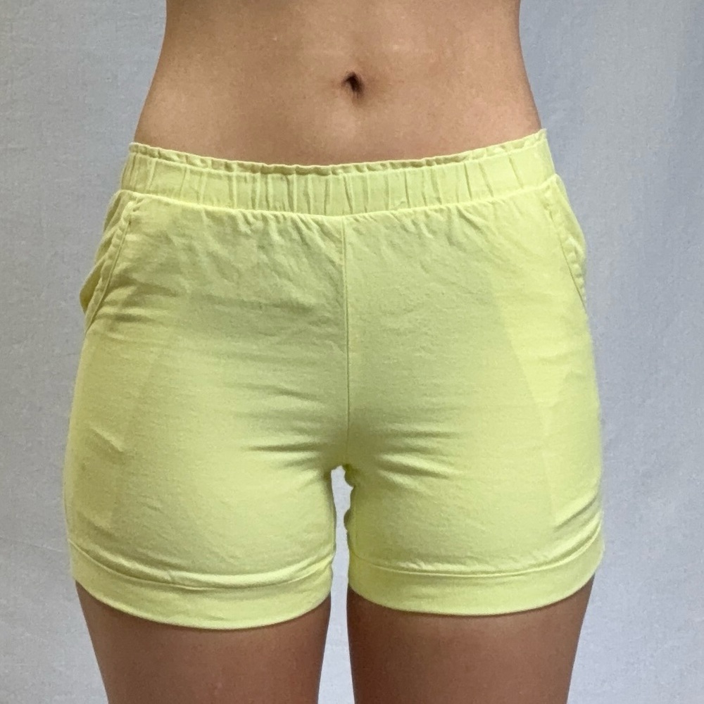 Women’s Lightweight Elastic-Waist Yellow Shorts